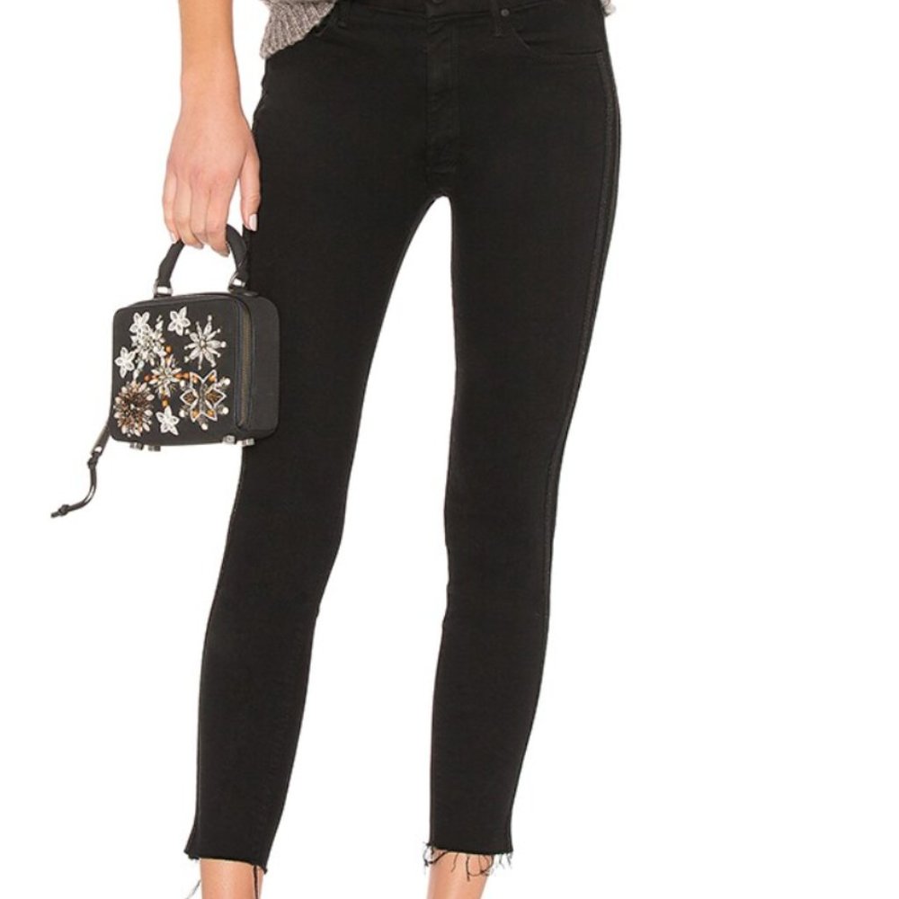 Mother- High Waisted Looker Ankle Fray Jeans